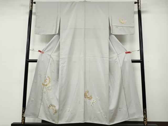 平和屋着物●訪問着　駒刺繍　絵皿花文　金彩　正絹　逸品　未使用　CABE6813ut