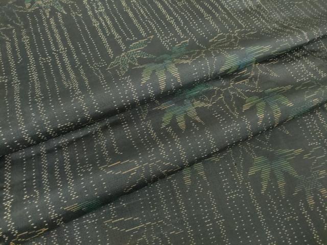 Full-Length Under-Kimono - 平和屋着物●本場大島紬　笹竹文　正絹　逸品　DABC3628az