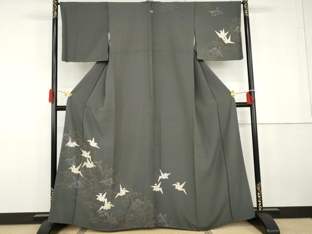 平和屋着物●訪問着　友禅　折り鶴　金彩　正絹　逸品　AABG7843cs