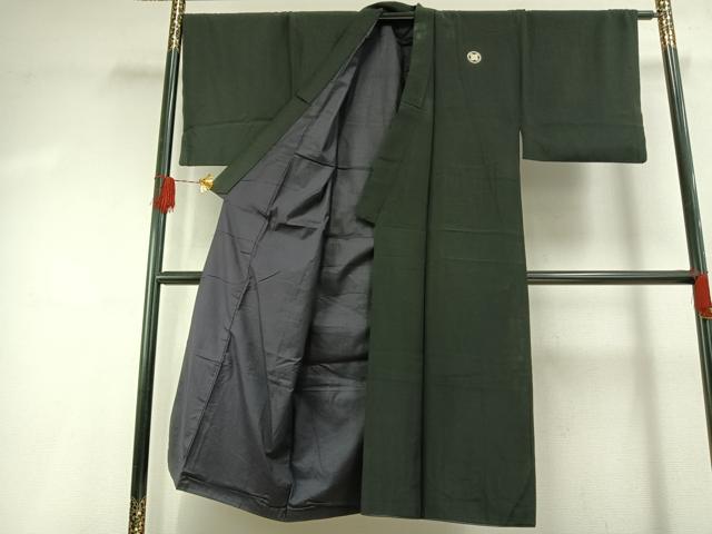 平和屋の平和屋着物●男性　黒紋付　正絹　逸品　AABG4754fy｜アングル2