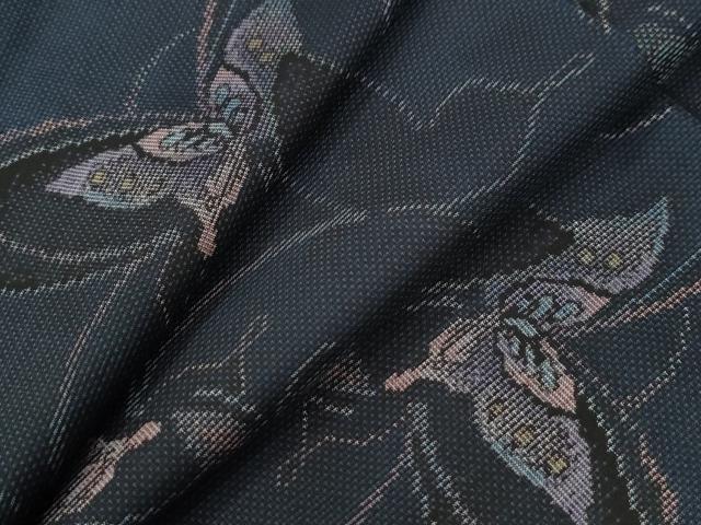 平和屋着物●本場大島紬　9マルキ　舞蝶文　正絹　逸品　CABE2139yc