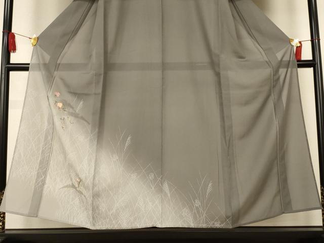 平和屋着物＊夏物　訪問着　絽　刺繍　蔦の葉薄文　暈し染め　金糸　正絹　逸品　AABK6580jd heiwaya-11263321 平和屋 サンプル画像3