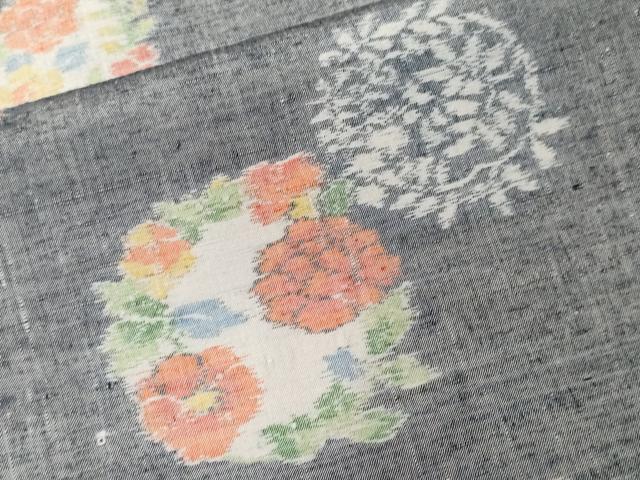 Rakuten - 平和屋着物■上質な紬　草花丸文　正絹　逸品　未使用　CABF4224ev