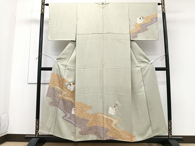 楽天市場】訪問着 中古 水色の通販
