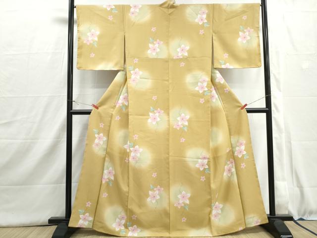 平和屋の平和屋着物■小紋　蔦の葉花文　暈し染め　洗える着物　DABI1543qa｜アングル2