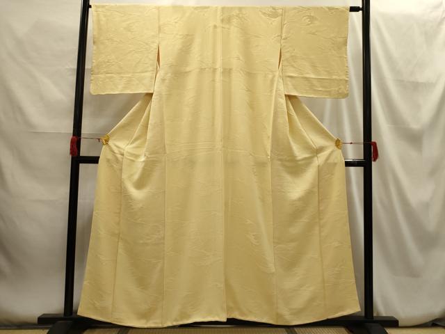平和屋着物■上質な色無地　流水地紋　蜂蜜色　正絹　逸品　AABH6178sx
