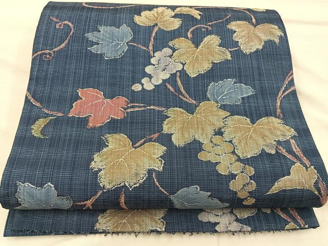 Rakuten - 平和屋着物●六通柄袋帯　葡萄蔦の葉文　金銀糸　正絹　逸品　BAAX0260mz