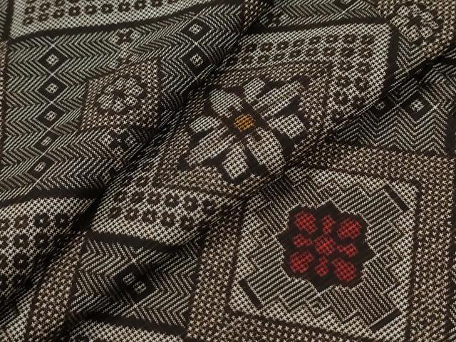 乐天商城 - 平和屋着物●本場大島紬　龍郷絣　正絹　逸品　CABE2391yc
