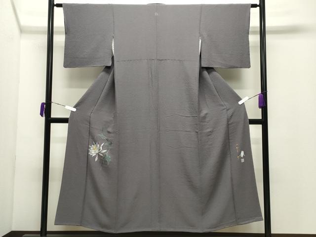 平和屋着物●東京友禅　菅有鬼一　六通柄袋帯　蔦の葉文　金銀彩　正絹　逸品　CABE4799hy 平和屋着物○東京友禅 菅有鬼一 六通柄袋帯 蔦の