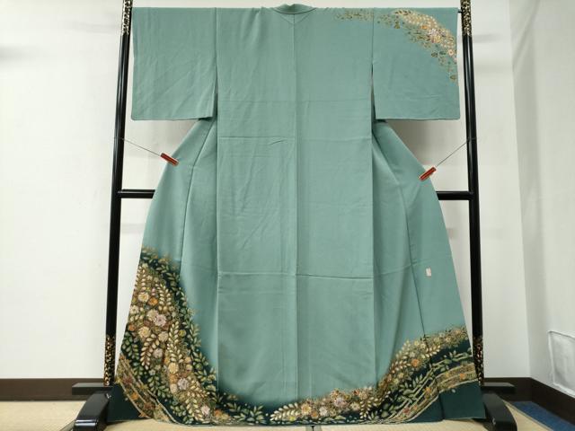 Kimono - 平和屋着物●越後十日町の一流染匠　桐屋・翠山工房　徳永憲峯　訪問着　辻が花　絞り　金彩　三越扱い　ロング丈　正絹　逸品　CABE2666yc