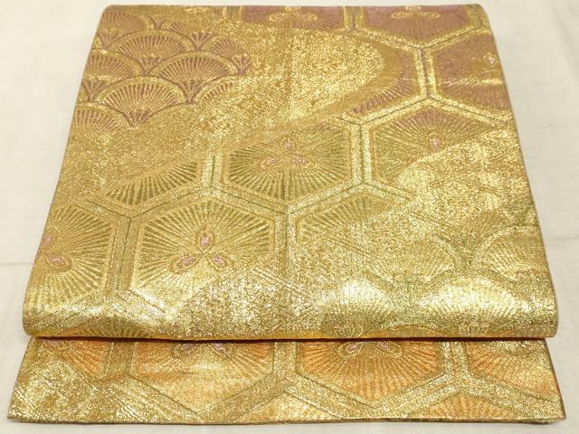 Rakuten - 平和屋着物◎六通柄袋帯　流水吉祥花文　金糸　正絹　逸品　AAAM3254sx