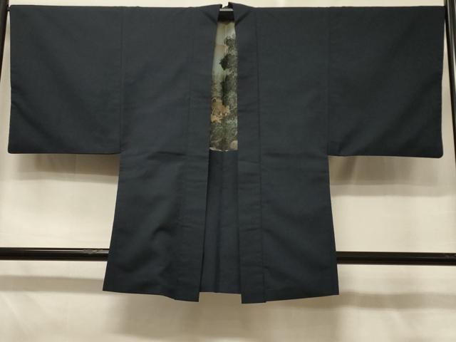 Other - 平和屋着物＃男性　羽織　紬地　藍鉄色　正絹　逸品　CABD7921in