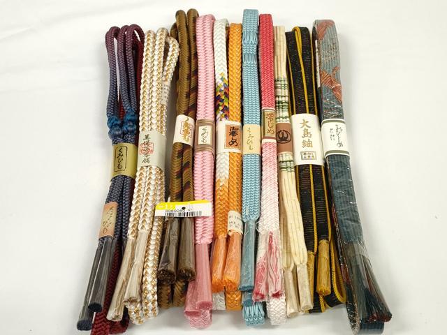 平和屋着物●和装小物　帯締め10本セット　組紐　大島紬　高麗組　奈良組　金糸　美保姿本舗　逸品　未使用　DABD7066zzz