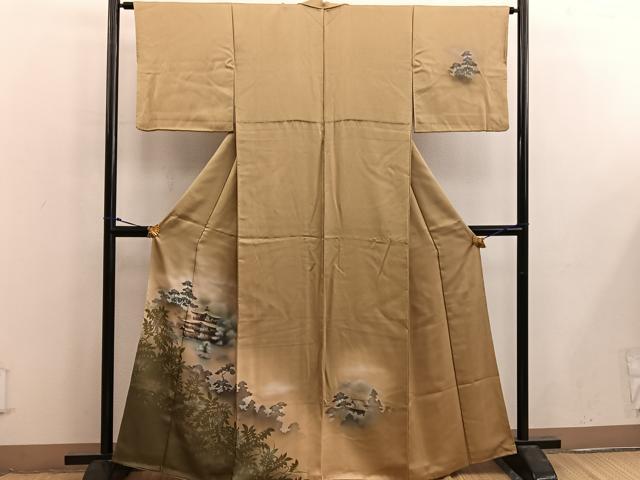 Full-Length Under-Kimono - 平和屋着物■訪問着　金閣寺　暈し染め　正絹　逸品　BAAX1502mz