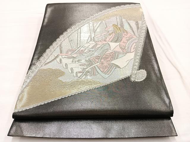 平和屋着物◎六通柄袋帯　唐織　竹取物語　金銀糸　正絹　逸品　BAAX1846hv