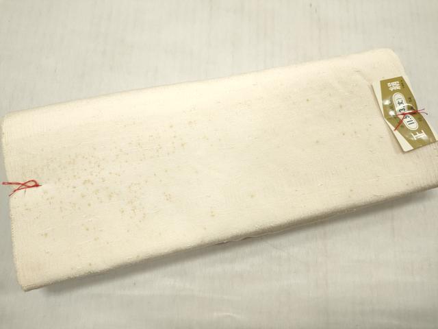 平和屋着物▼白生地　反物　着尺　生成り色　お召縮緬　逸品　未使用　DABE3135we