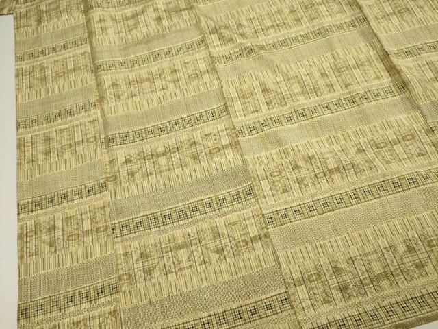 Rakuten - 平和屋着物■上質な紬　横段文　正絹　逸品　DABE0333ya