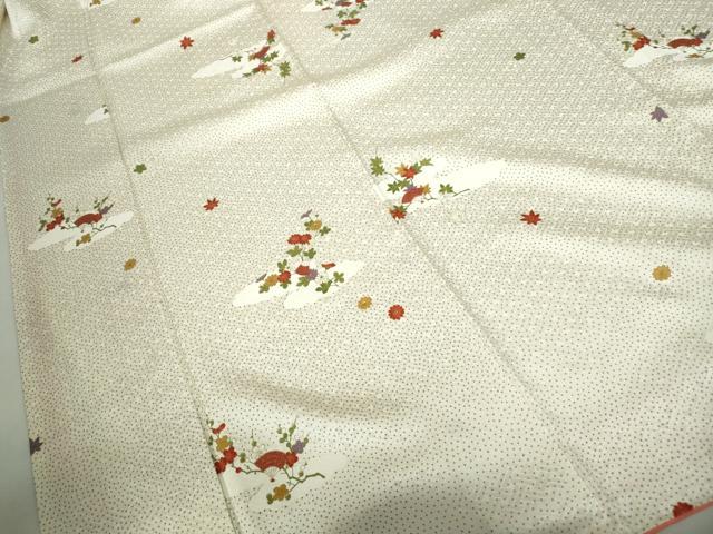 Kimono - 平和屋着物■上質な小紋　扇面花文　正絹　逸品　DABE8541qa