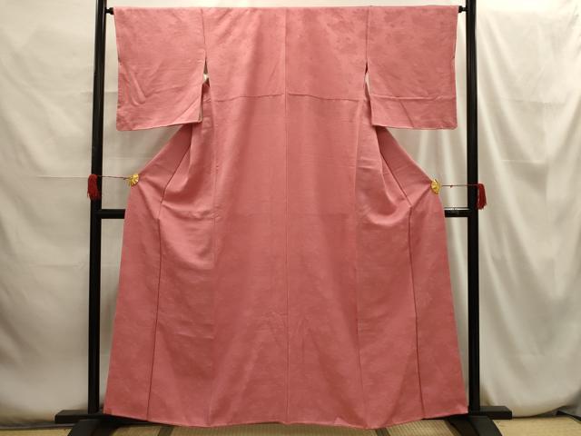 乐天商城 - 平和屋着物■上質な色無地 草花地紋 甚三紅色 正絹 逸品 AABH6174sx