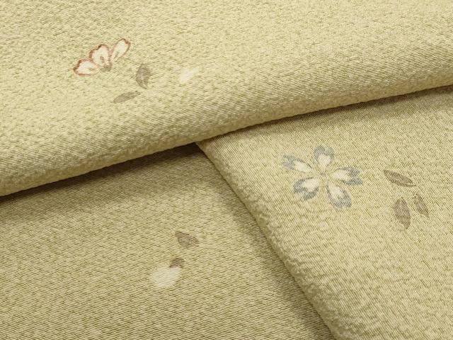平和屋着物●上質な小紋　舞桜文　正絹　逸品　CABD9214gh