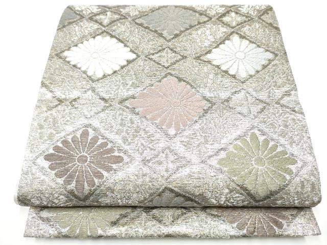 Rakuten - 平和屋着物●六通柄袋帯　菱菊文　金銀糸　正絹　逸品　CABF5262hy