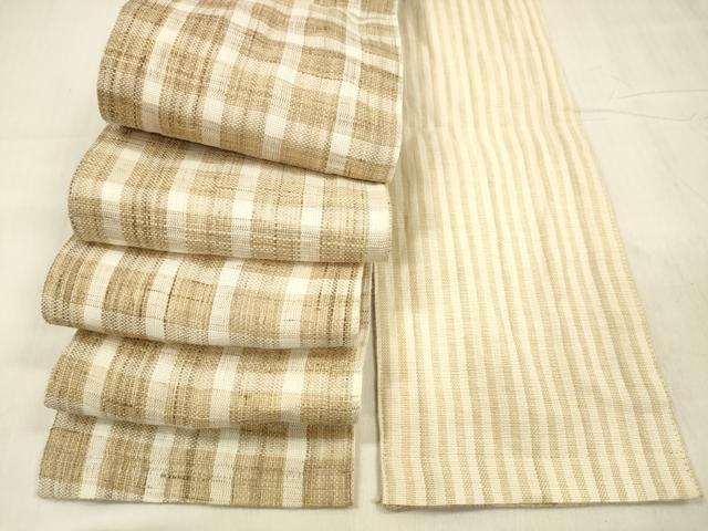 Rakuten - 平和屋着物＊夏物 両面 半幅帯 格子 間道 麻 逸品 DABD6918cm