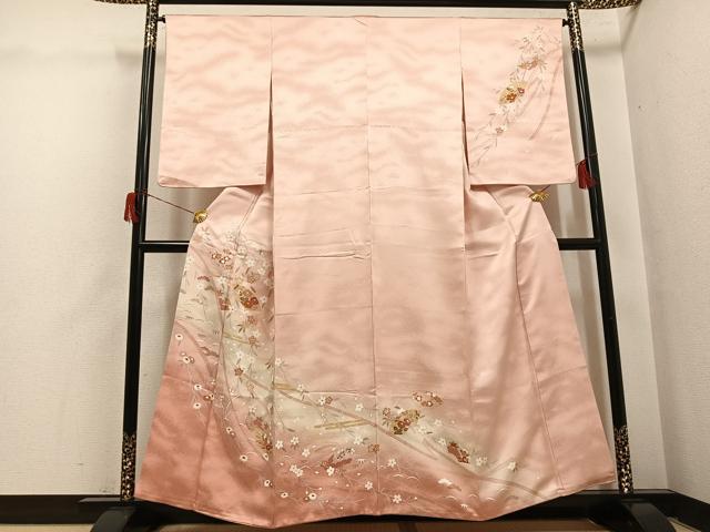 平和屋着物●訪問着　地紙花文　暈し染め　金彩　正絹　逸品　AABH6910ph