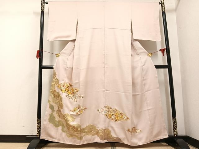 Rakuten - 平和屋着物●豪華色留袖　駒刺繍　草花文　金彩　正絹　逸品　AABH6960ph