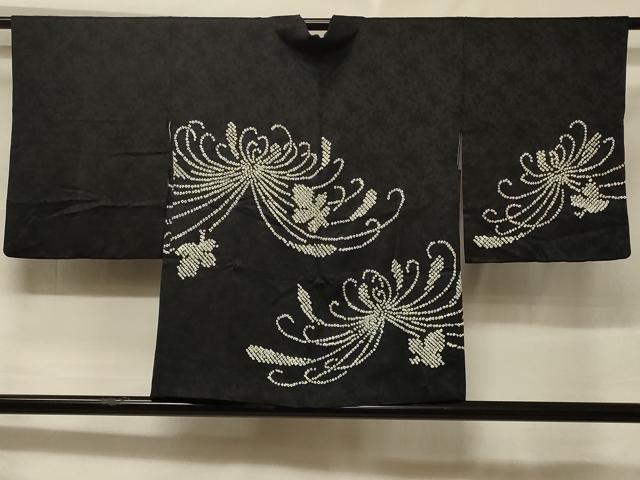 平和屋着物＃羽織　総絞り　乱菊　黒地　正絹　逸品　CABF1313in