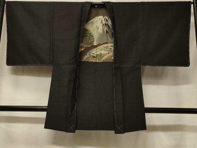 Uramono - 平和屋着物＃男性　羽織　紬地　黒地　正絹　逸品　未使用　CABF1342in