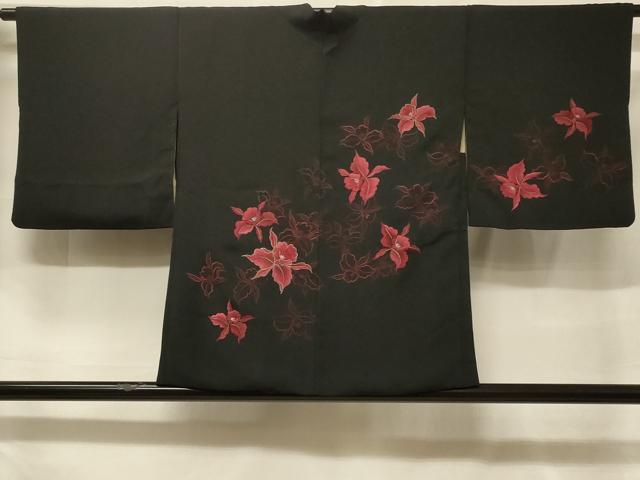 Rakuten - 平和屋着物＃羽織　総刺繍　花づくし　黒地　銀糸　正絹　逸品　CABF1358in