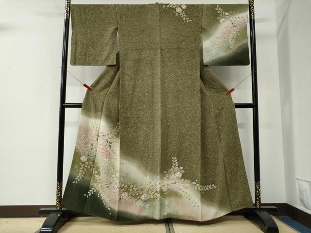 平和屋着物●訪問着　辻が花　絞り　暈し染め　正絹　逸品　CABE2843yc