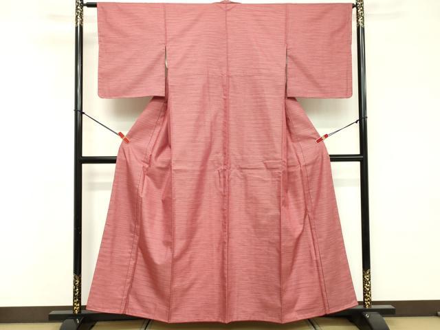 平和屋の平和屋着物■上質な紬 横段文 正絹 逸品 未使用 DABF4144cd｜アングル2