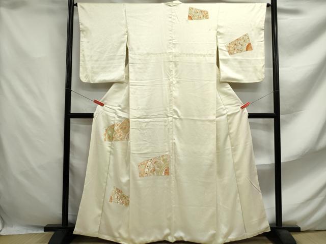 Full-Length Under-Kimono - 平和屋着物■中国三大刺繍　相良刺繍　訪問着　枝花文　正絹　逸品　DABF4640qa