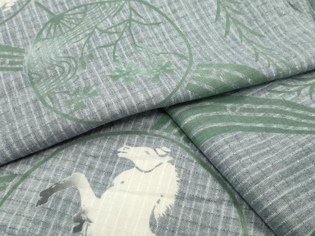 Female Yukatas - 平和屋着物∴夏物　浴衣　馬　団扇　綿　逸品　CABD9532gh