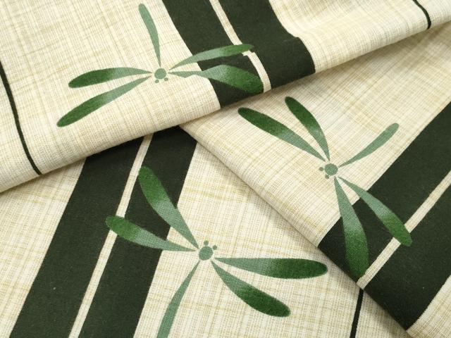 Female Yukatas - 平和屋着物∴夏物　浴衣　トンボ　矢羽根文　綿麻　逸品　CABD9534gh