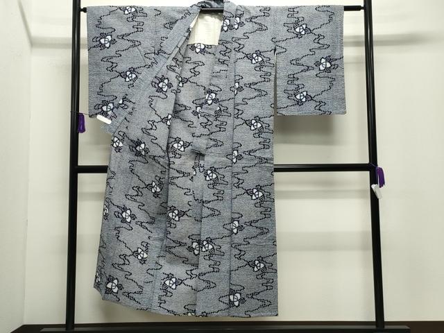 平和屋の平和屋着物∴夏物 浴衣 流水花文 綿 逸品 CABD9561gh｜アングル2