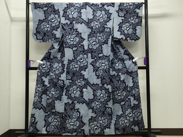 Female Yukatas - 平和屋着物∴夏物　浴衣　有松鳴海絞り　伝統工芸品　枝花文　綿　逸品　CABD9568gh