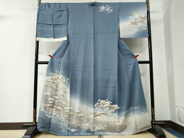 平和屋着物●訪問着　駒刺繍　華風　浜松風景文　暈し