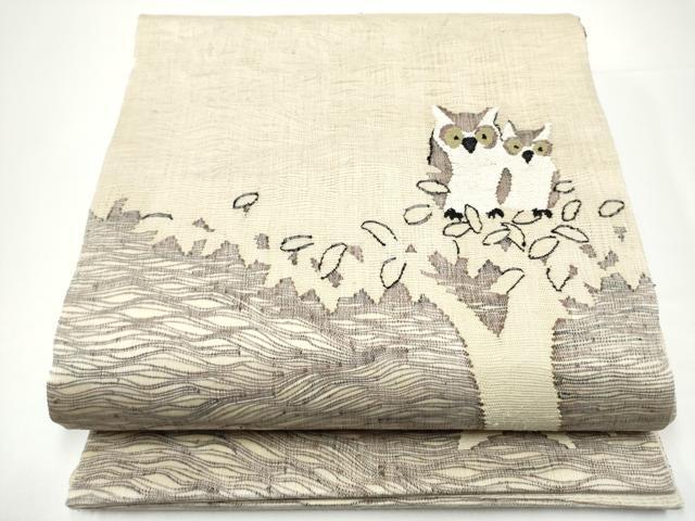 Other - 平和屋着物▽太鼓柄袋帯　スリーシーズン　春夏秋　すくい織　みみずく　正絹　逸品　CABG9044hy