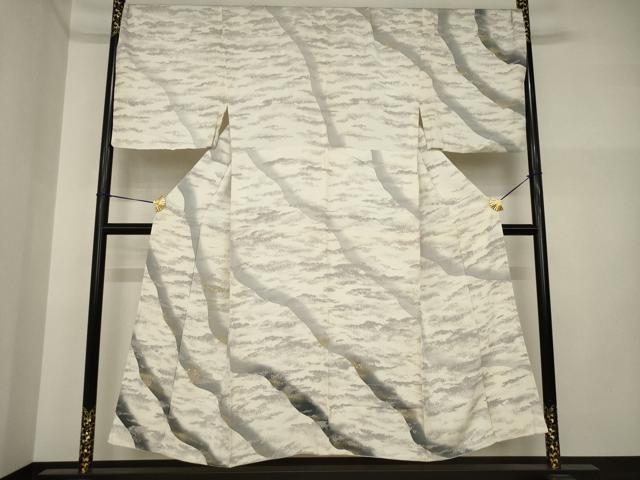 Other - 平和屋着物●男性　訪問着　刺繍　流水霞文　箔散らし　暈し染め　金彩　背抜き仕立て　キングサイズ　正絹　逸品　AABI4436ck