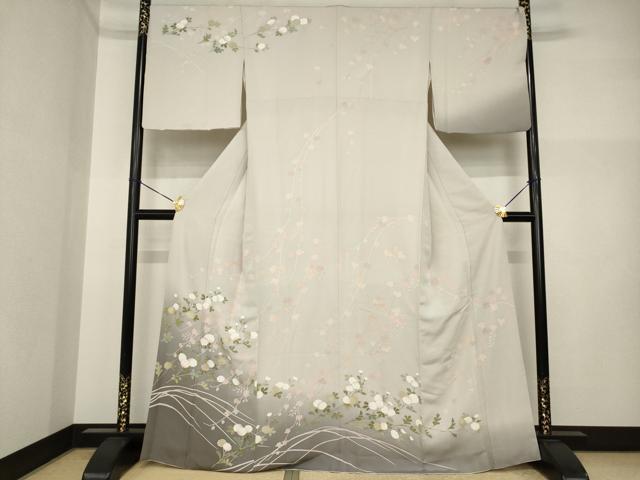 长襦袢 - 平和屋着物●訪問着　友禅　枝花文　暈し染め　金彩　高島屋扱い　正絹　逸品　AABI4442ck