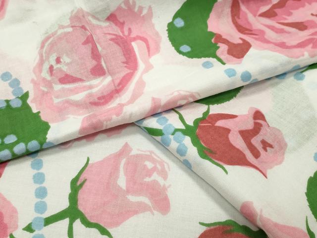 平和屋着物∴夏物　浴衣　薔薇　綿　逸品　CABD9524gh