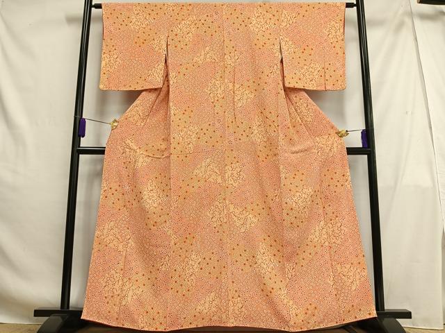 其它 - 平和屋着物■上質な小紋　切嵌花文　正絹　逸品　AABG5108oa