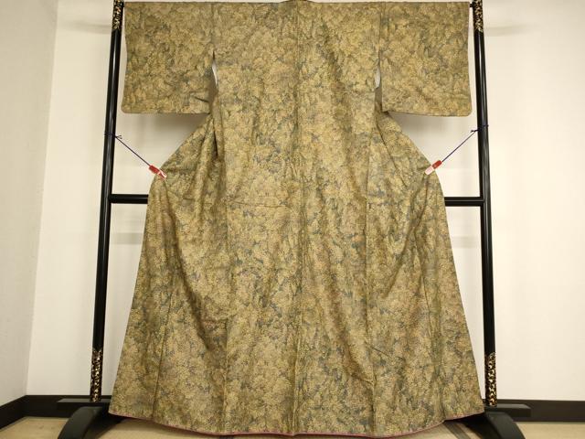 平和屋着物■本場染大島紬　樹林文　正絹　逸品　AAAY2652ja