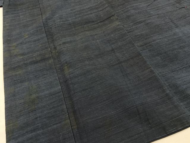 平和屋着物■男性 紬 色無地 青褐色 逸品 BAAL0277pk