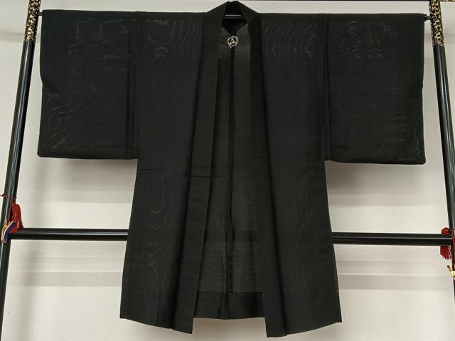 Other - 平和屋着物▽男性　羽織　黒紋付　暗黒色　正絹　逸品　AABI2177jh
