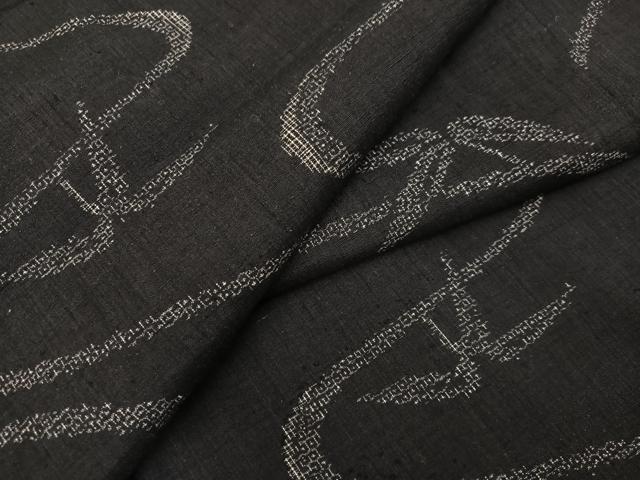 Kimono - 平和屋着物●結城紬　100亀甲　流水笹文　正絹　逸品　AABI2991ph