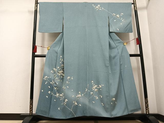 平和屋着物●訪問着　友禅　作家物　枝花文　暈し染め　正絹　逸品　AABI3030ph
