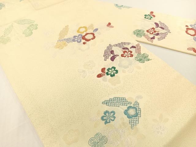 平和屋の平和屋着物●九寸名古屋帯　唐織　ひった　舞花文　正絹　逸品　CABG1649vp｜アングル2